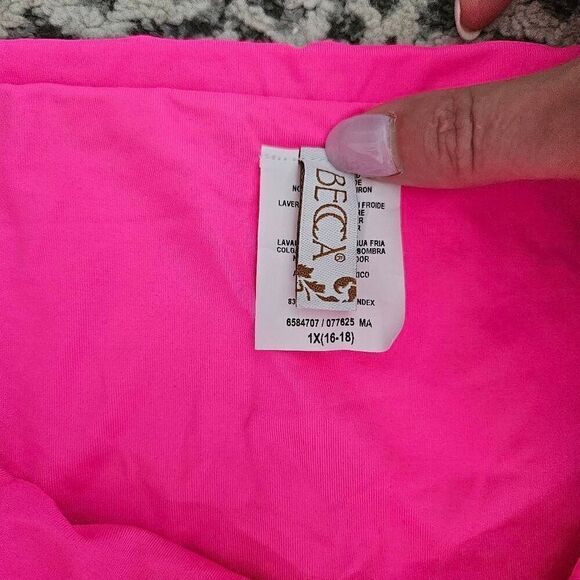 3/$15 Becca by Rebecca Virtue Neon Pink Bikini Bottoms Size 1X - Picture 2 of 5